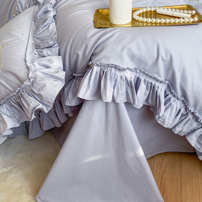 91家纺网 家纺一手货源 找家纺 AB家纺 2023新款全棉水洗棉四件套-蔻朵系列 蔻朵-丁香紫