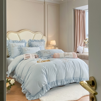 91家纺网 家纺一手货源 找家纺 （总）AB家纺 2023新款全棉水洗棉四件套-蔻朵系列