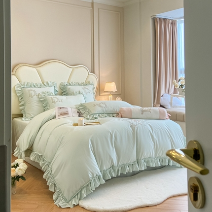 91家纺网 家纺一手货源 找家纺 （总）AB家纺 2023新款全棉水洗棉四件套-蔻朵系列