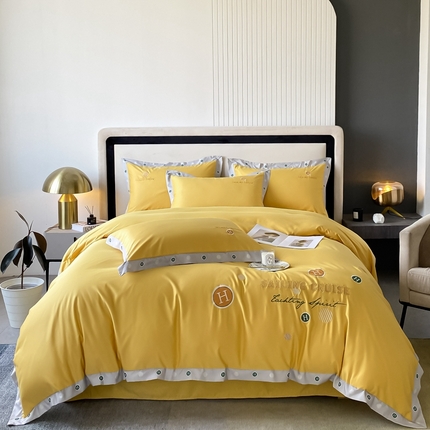 91家纺网 家纺一手货源 找家纺 （总）伊人居 2023新款H款刺绣四件套夏之初系列