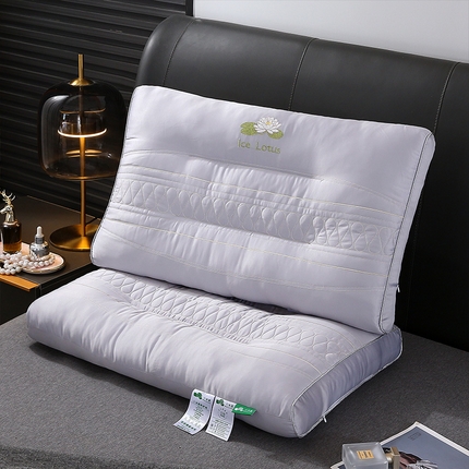 91家纺网 家纺一手货源 找家纺 梦叶草 2023新款莫代尔天丝护颈枕-小冰莲 小冰莲-灰色