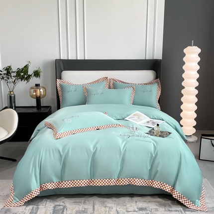 91家纺网 家纺一手货源 找家纺 （总）伊人居 2023新款棋盘格四件套品尚系列