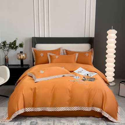 91家纺网 家纺一手货源 找家纺 （总）伊人居 2023新款棋盘格四件套品尚系列