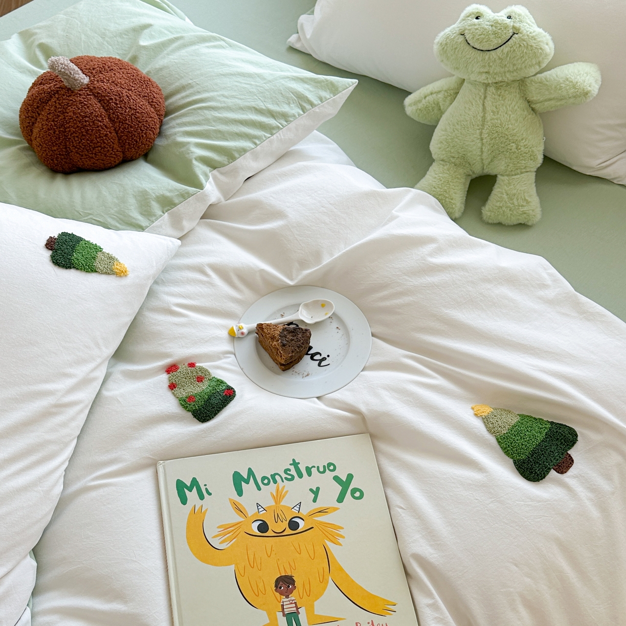 91家纺网 家纺一手货源 找家纺 柚子 2023新款全棉水洗棉刺绣套件 水洗棉-小树