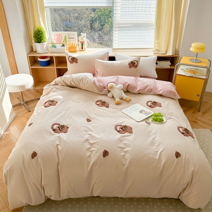 91家纺网 家纺一手货源 找家纺 （总）柚子 2023新款全棉水洗棉刺绣套件