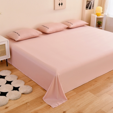 91家纺网 家纺一手货源 找家纺 七仙女家纺 2025新款水洗真丝天丝系列加大炕单 柔粉色