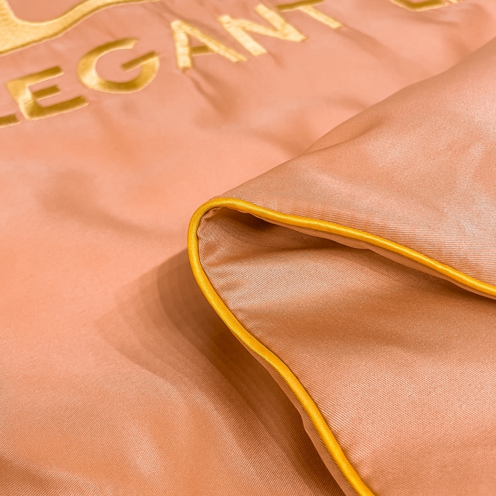 91家纺网 家纺一手货源 找家纺 创优 2025新款水洗真丝滚边夏被四件套 爱马仕橙