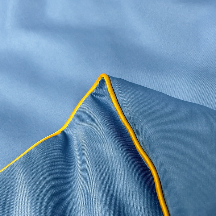 91家纺网 家纺一手货源 找家纺 创优 2025新款水洗真丝滚边夏被四件套 宾利蓝