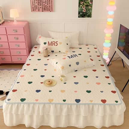 91家纺网 家纺一手货源 找家纺 （总）昔可家纺 2023新款双层雪纺纱乳胶床裙