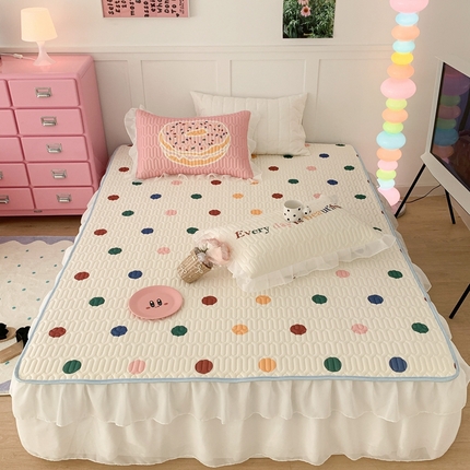 91家纺网 家纺一手货源 找家纺 （总）昔可家纺 2023新款双层雪纺纱乳胶床裙