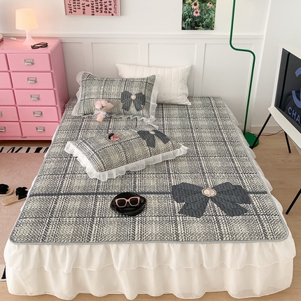 91家纺网 家纺一手货源 找家纺 （总）昔可家纺 2023新款双层雪纺纱乳胶床裙