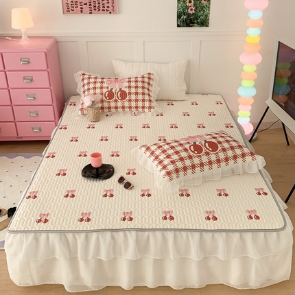 91家纺网 家纺一手货源 找家纺 （总）昔可家纺 2023新款双层雪纺纱乳胶床裙