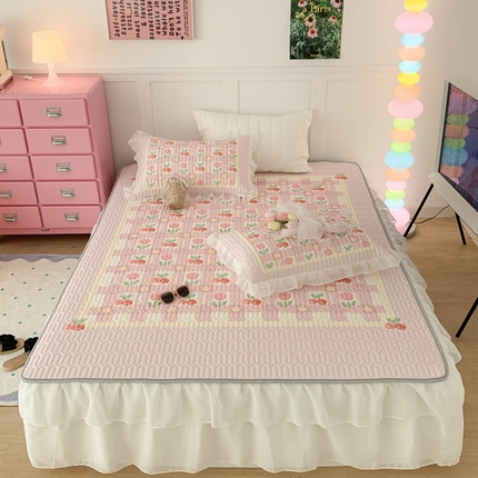 91家纺网 家纺一手货源 找家纺 （总）昔可家纺 2023新款双层雪纺纱乳胶床裙