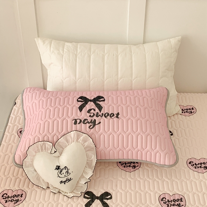 91家纺网 家纺一手货源 找家纺 昔可 2023新款床笠款乳胶凉席 黑粉芭蕾少女心