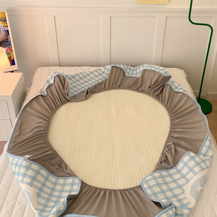 91家纺网 家纺一手货源 找家纺 昔可 2023新款床笠款乳胶凉席 蝴蝶结小兔