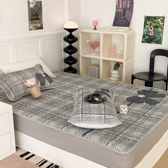 91家纺网 家纺一手货源 找家纺 昔可 2023新款床笠款乳胶凉席 香香蝴蝶结