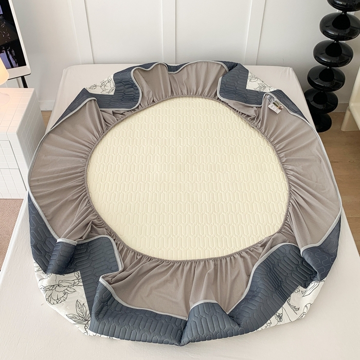 91家纺网 家纺一手货源 找家纺 昔可 2023新款床笠款乳胶凉席 夏奈花园