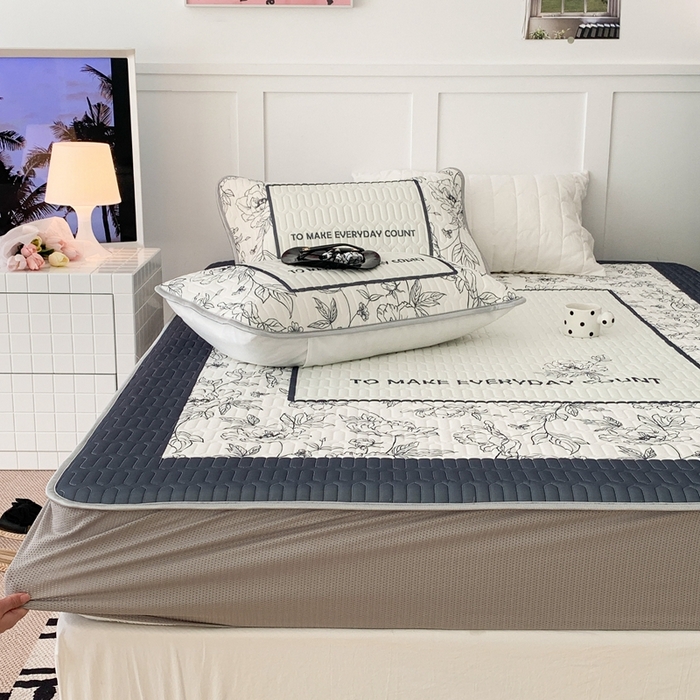 91家纺网 家纺一手货源 找家纺 昔可 2023新款床笠款乳胶凉席 夏奈花园