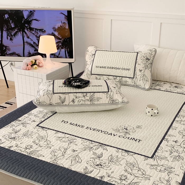 91家纺网 家纺一手货源 找家纺 昔可 2023新款床笠款乳胶凉席 夏奈花园