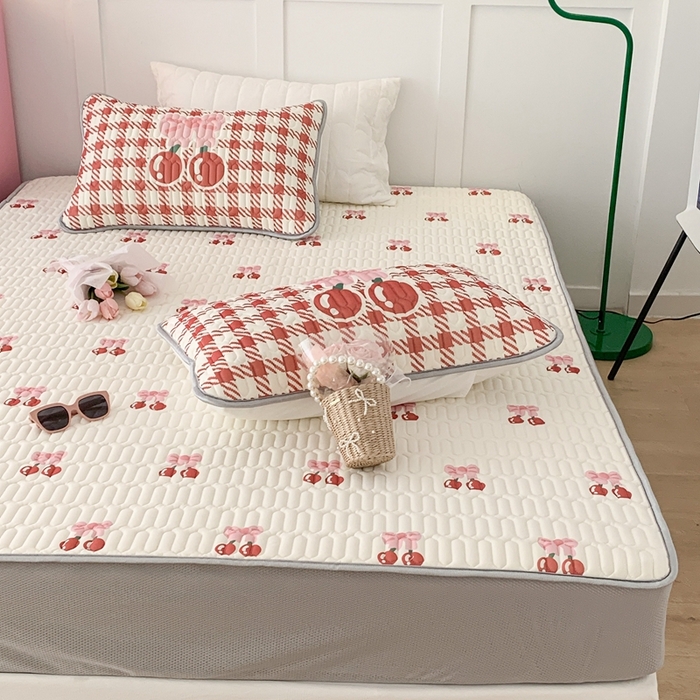 91家纺网 家纺一手货源 找家纺 昔可 2023新款床笠款乳胶凉席 一口樱桃甜