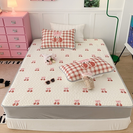 昔可 2023新款床笠款乳胶凉席 一口樱桃甜