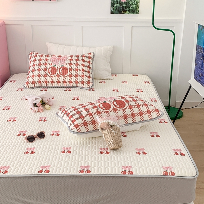 91家纺网 家纺一手货源 找家纺 昔可 2023新款床笠款乳胶凉席 一口樱桃甜