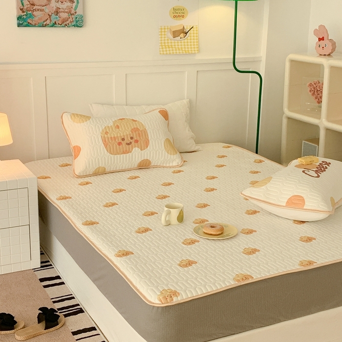 91家纺网 家纺一手货源 找家纺 昔可 2023新款床笠款乳胶凉席 芝士奶酪