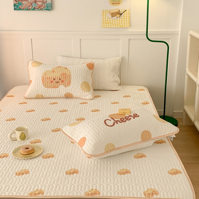 91家纺网 家纺一手货源 找家纺 昔可 2023新款床笠款乳胶凉席 芝士奶酪