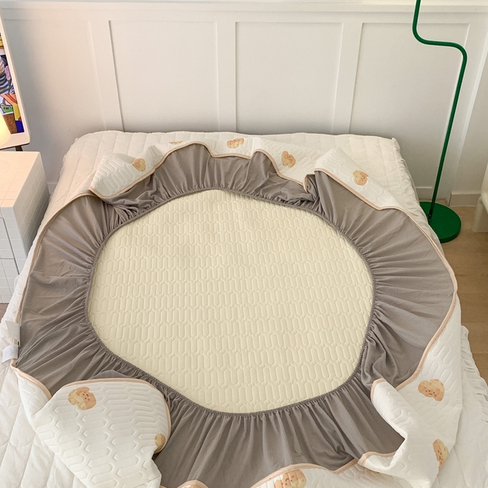 91家纺网 家纺一手货源 找家纺 昔可 2023新款床笠款乳胶凉席 芝士奶酪