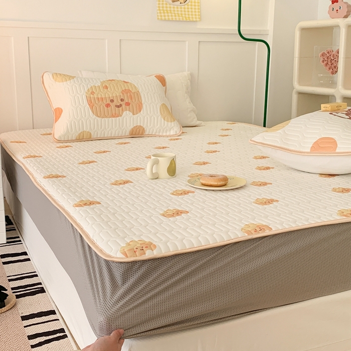 91家纺网 家纺一手货源 找家纺 昔可 2023新款床笠款乳胶凉席 芝士奶酪