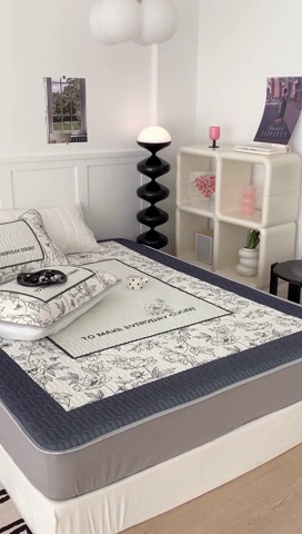 91家纺网 家纺一手货源 找家纺 昔可 2023新款床笠款乳胶凉席 夏奈花园