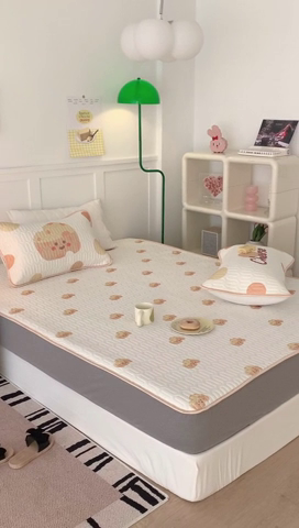 91家纺网 家纺一手货源 找家纺 昔可 2023新款床笠款乳胶凉席 芝士奶酪