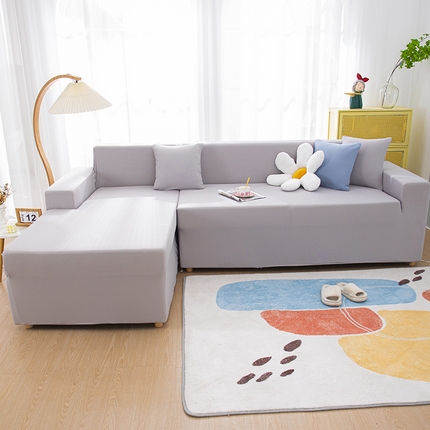 91家纺网 家纺一手货源 找家纺 沐沐 2026新款冰丝纯色沙发套 冰川银