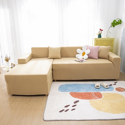 91家纺网 家纺一手货源 找家纺 沐沐 2026新款冰丝纯色沙发套 琥珀棕