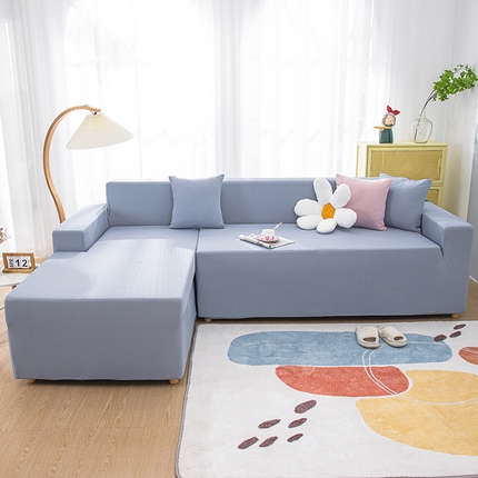 91家纺网 家纺一手货源 找家纺 沐沐 2026新款冰丝纯色沙发套 清爽蓝