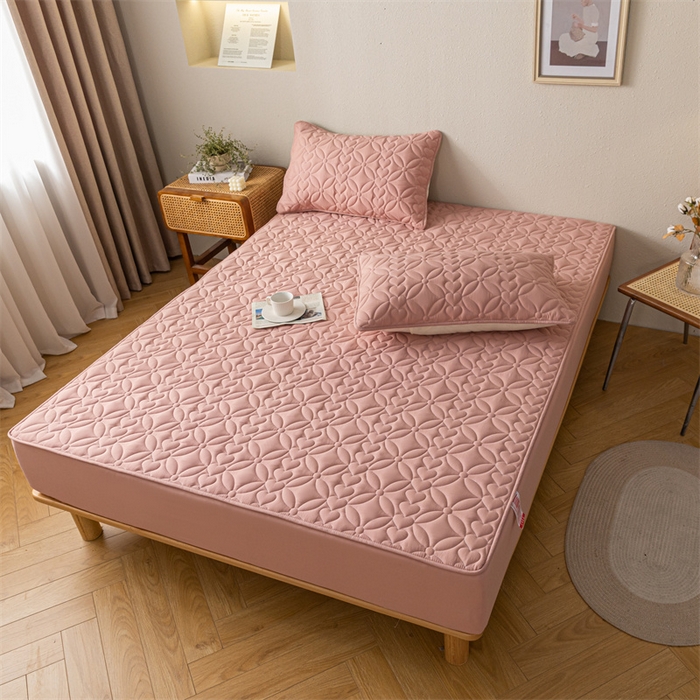 91家纺网 家纺一手货源 找家纺 鑫钰 2023新款A类母婴级大豆夹棉床笠 圆梦-豆沙