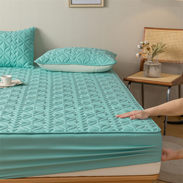 91家纺网 家纺一手货源 找家纺 鑫钰 2023新款A类母婴级大豆夹棉床笠 圆梦-薄荷绿