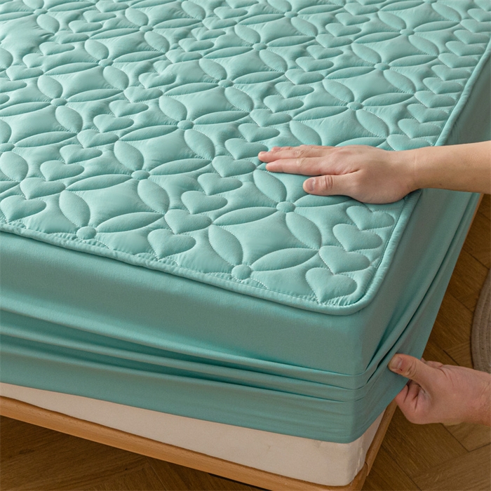 91家纺网 家纺一手货源 找家纺 鑫钰 2023新款A类母婴级大豆夹棉床笠 圆梦-薄荷绿