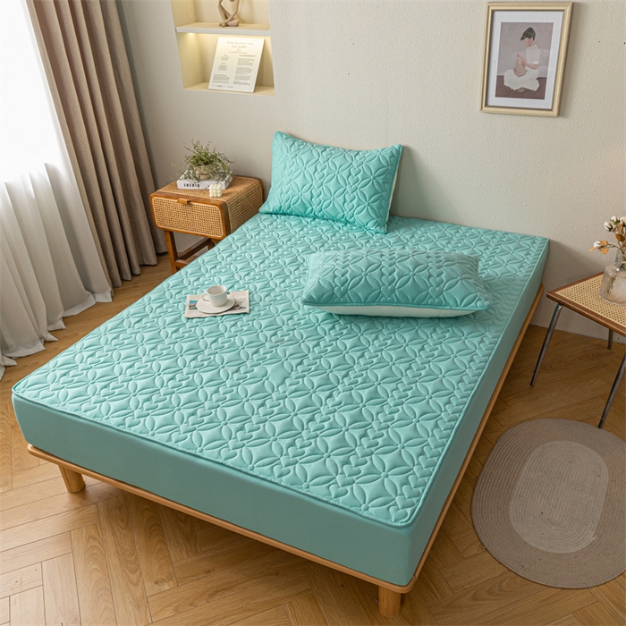 91家纺网 家纺一手货源 找家纺 鑫钰 2023新款A类母婴级大豆夹棉床笠 圆梦-薄荷绿