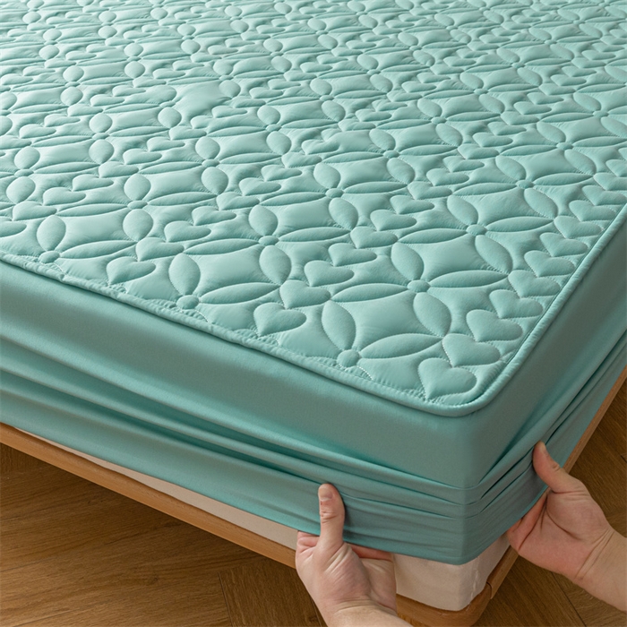 91家纺网 家纺一手货源 找家纺 鑫钰 2023新款A类母婴级大豆夹棉床笠 圆梦-薄荷绿