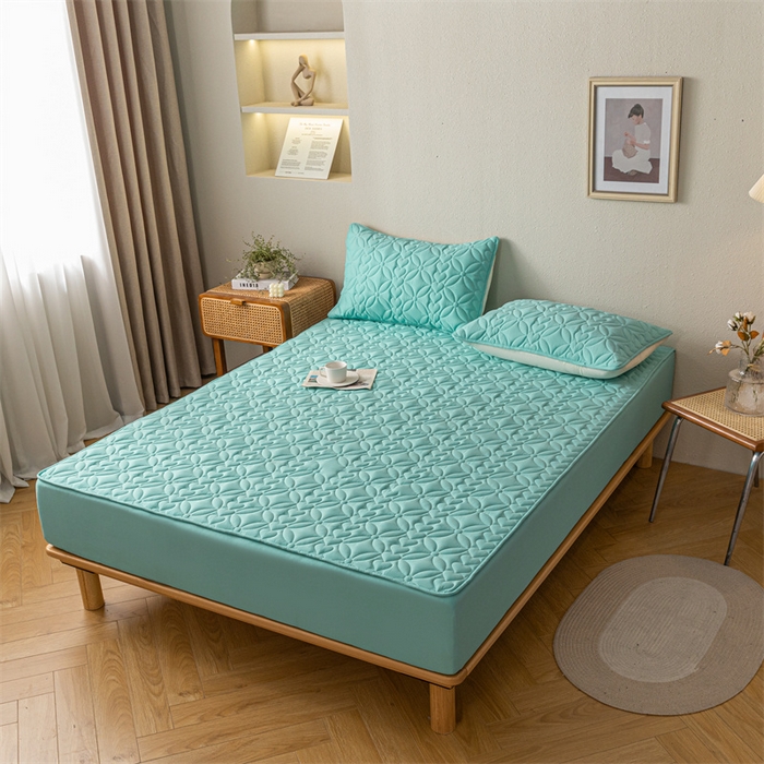 91家纺网 家纺一手货源 找家纺 鑫钰 2023新款A类母婴级大豆夹棉床笠 圆梦-薄荷绿