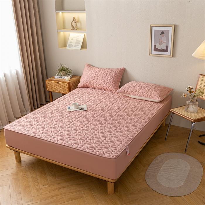 91家纺网 家纺一手货源 找家纺 鑫钰 2023新款A类母婴级大豆夹棉床笠 圆梦-豆沙