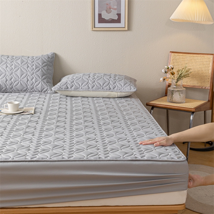 91家纺网 家纺一手货源 找家纺 鑫钰 2023新款A类母婴级大豆夹棉床笠 圆梦-高级灰