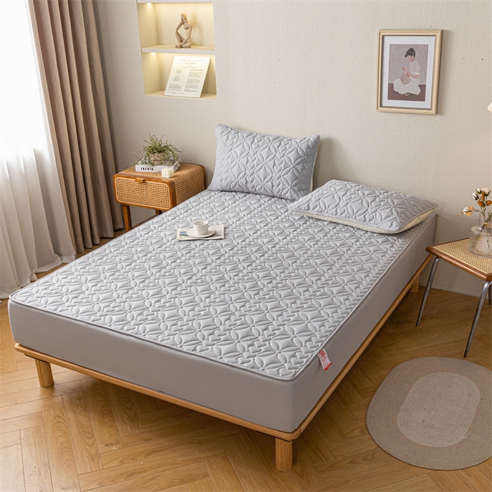 91家纺网 家纺一手货源 找家纺 鑫钰 2023新款A类母婴级大豆夹棉床笠 圆梦-高级灰