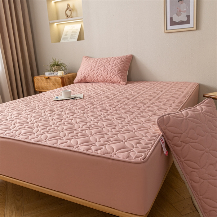 91家纺网 家纺一手货源 找家纺 鑫钰 2023新款A类母婴级大豆夹棉床笠 圆梦-豆沙