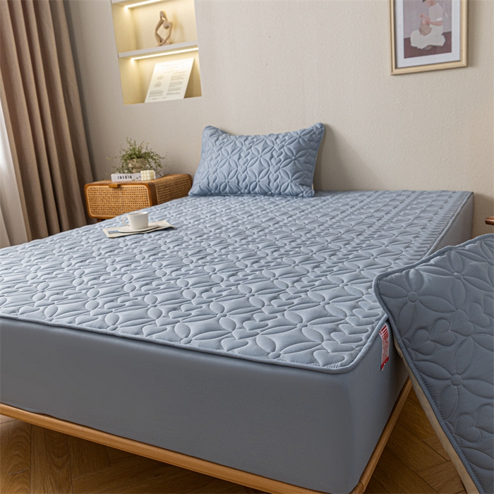 91家纺网 家纺一手货源 找家纺 鑫钰 2023新款A类母婴级大豆夹棉床笠 圆梦-湖蓝