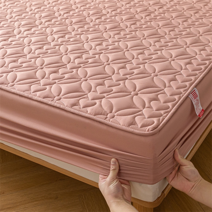 91家纺网 家纺一手货源 找家纺 鑫钰 2023新款A类母婴级大豆夹棉床笠 圆梦-豆沙