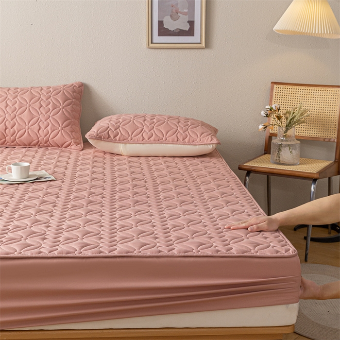 91家纺网 家纺一手货源 找家纺 鑫钰 2023新款A类母婴级大豆夹棉床笠 圆梦-豆沙