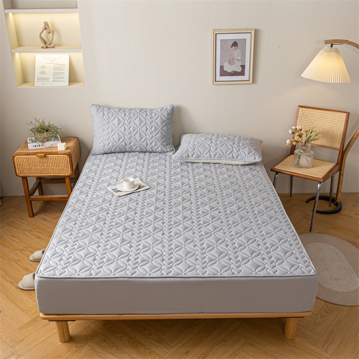 91家纺网 家纺一手货源 找家纺 鑫钰 2023新款A类母婴级大豆夹棉床笠 圆梦-高级灰