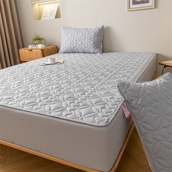 91家纺网 家纺一手货源 找家纺 鑫钰 2023新款A类母婴级大豆夹棉床笠 圆梦-高级灰